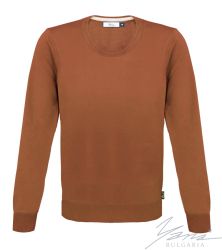 Herrenpullover, Rundausschnitt, terra