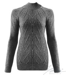 Női pulóver francia gallérral szürke