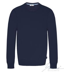 Férfi kerek nyakú pulóver, hosszú ujjú, sötétfiú