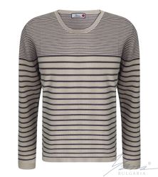 Férfi kéttónusú kerek nyakú pulóver 227 színű