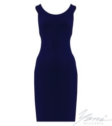Elasztikus kötött női ruha, sötétkék