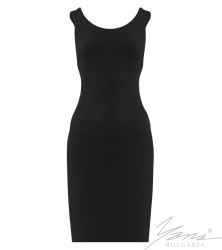 Elasztikus kötött női ruha,fekete