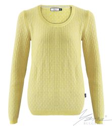 Női pulóver verő sárga / St.szürke