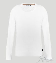 Női O-nyakú pulóver fehér