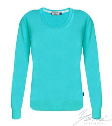 Damenpullover, Halssaum, mint