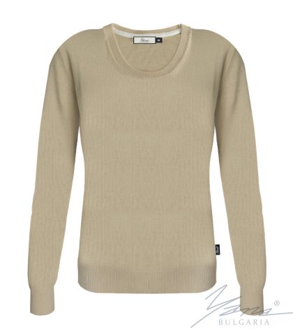 Damenpullover, Halssaum, beige