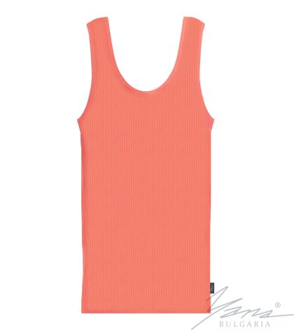 Women's tank top in elastic knit,coral