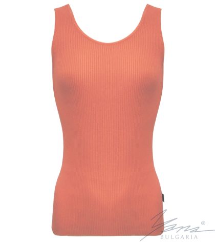 Women's tank top in elastic knit,coral