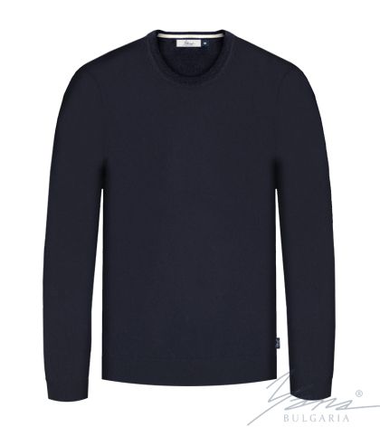 Férfi vastag gyapjú, kerek nyakú pulóver sötétfiú