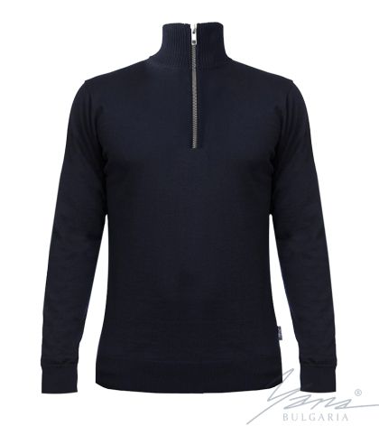 Férfi vastag gyapjú cipzáras ing, sötétkék