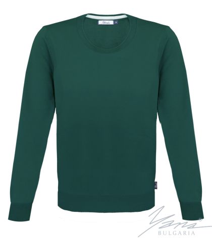 Férfi karcsú, kerek nyakú gyapjú pulóver sötétfiú