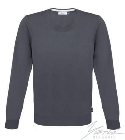 Férfi karcsú gyapjú, bő nyakú pulóverszürke