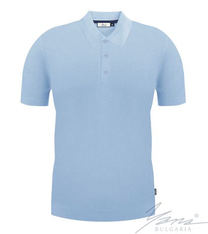 Férfi galléros pólóing, rövid ujjú, könnyűkék