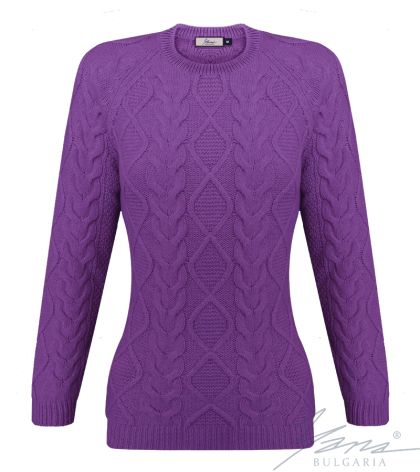 Damenpullover, Halssaum, lila