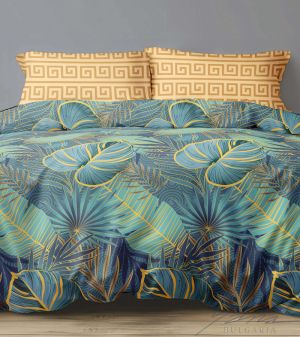 Női kéttónusú intarziás "O" nyakú pulóver zöld