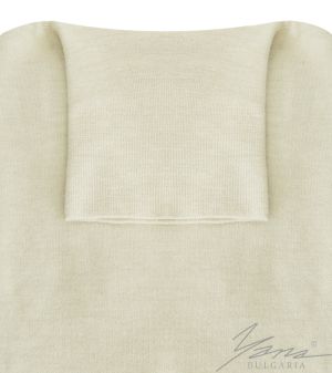 Damen-Wollpullover mit Stehkragen, ecru