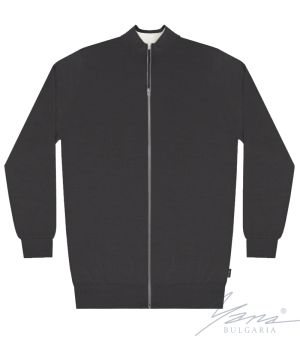 Men's wool full zip cardigan sweater in gray