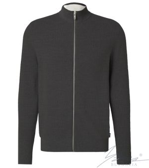 Men's wool full zip cardigan sweater in gray