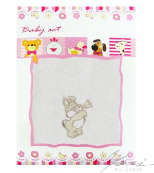 Mikropamut babakészlet hímzéssel, dobozbanfehér