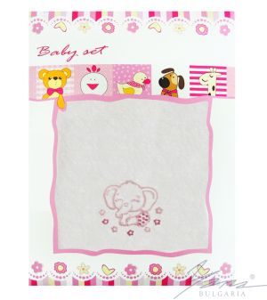 Mikropamut babakészlet hímzéssel, dobozbanfehér