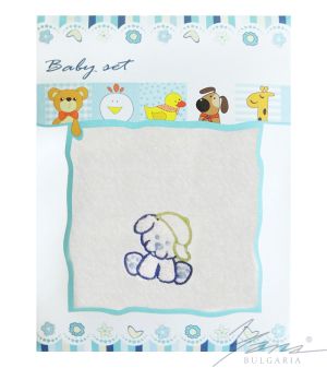 Mikropamut babakészlet hímzéssel, dobozbanfehér