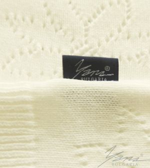 Damenpullover, Halssaum, ecru