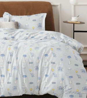 Kinderbettwäsche mit blau Wolken