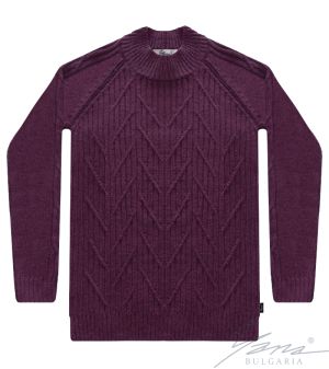 Damenpullover mit french Rollkragen, bordo