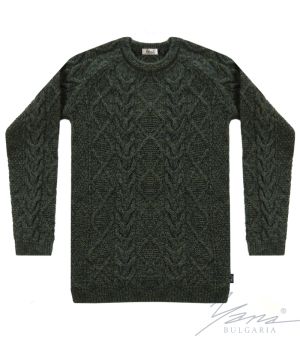 Women's crew neck sweater in dark green