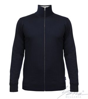 Кардиган мужской тонкий шерстяной на молнии, темно-синий