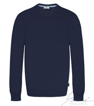 Férfi kerek nyakú pulóver, hosszú ujjú, sötétfiú