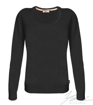 Women's crew neck sweater in black