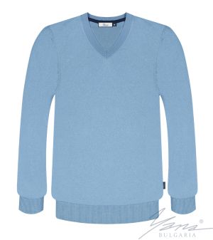 Пуловер мужской с длинным рукавом, светло-синий