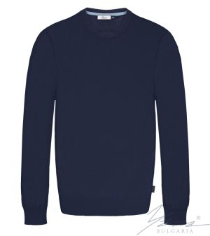 Férfi kerek nyakú pulóver, hosszú ujjú, sötétfiú