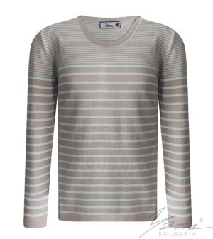 Men's two-tone round neck sweater color 208