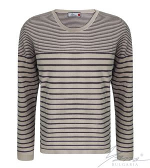 Férfi kéttónusú kerek nyakú pulóver 227 színű