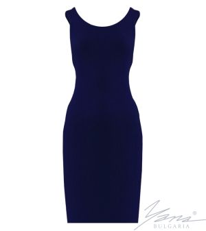 Elasztikus kötött női ruha, sötétkék