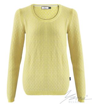 Női pulóver verő sárga / St.szürke