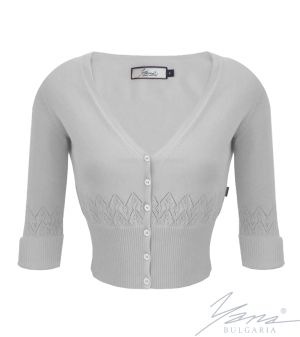 Женский кардиган с рукавом 3/4, серьй