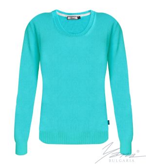 Damenpullover, Halssaum, mint